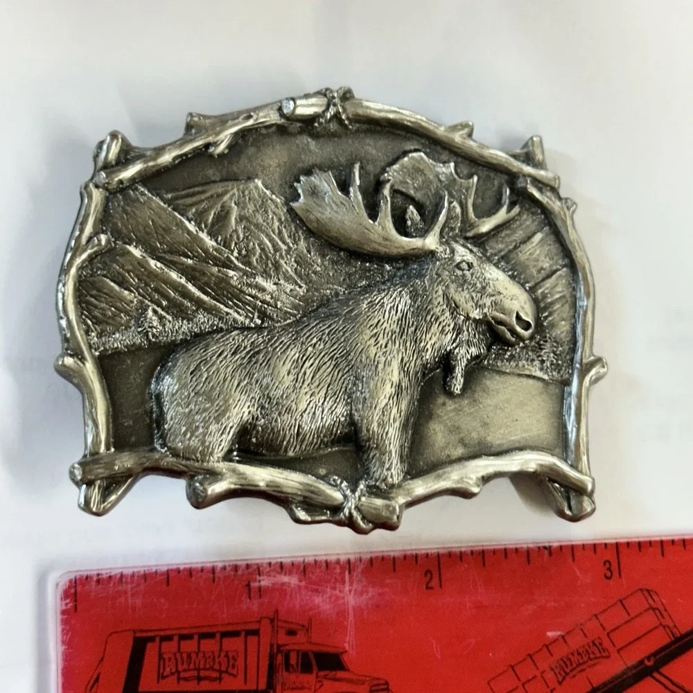 Moose Belt Buckle - Vintage 1995 Great American Products Pewter